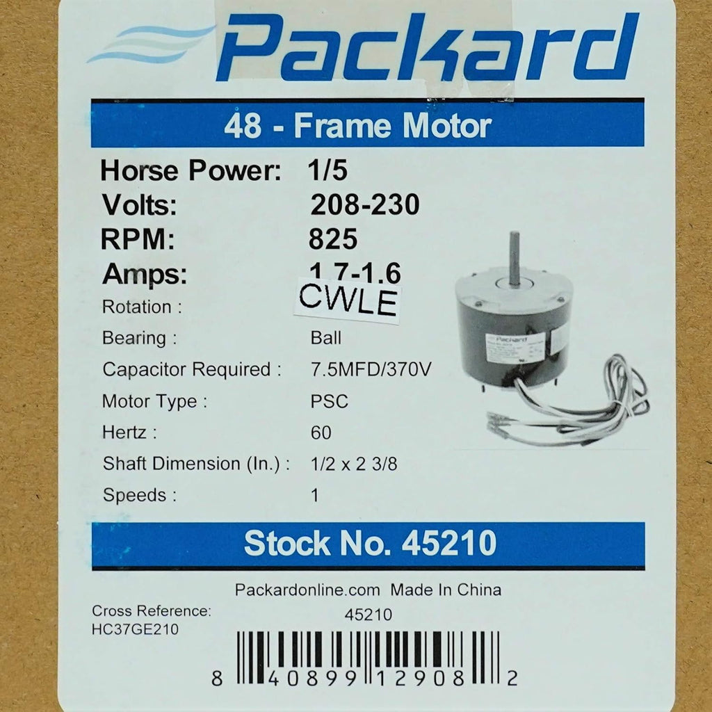 45210 Condenser Fan Motor Replacement for Carrier HC37GE210 1/5hp 825 RPM