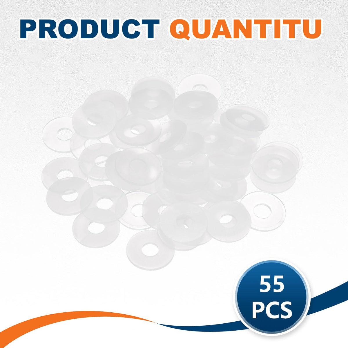 55 Pcs Nylon Flat Washer M5 5mm ID 15mm OD 1mm THK