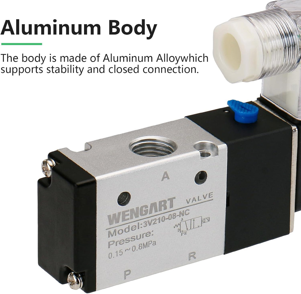 Wengart Pneumatic Solenoid Valve DIY Techs Single Acting Air Cylinder DC12V