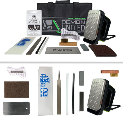 USA Bronze Edition Ski & Snowboard Tuning Kit with Ski and Snowboard All Season Wax, Wax Iron, Angled Edge Tuner