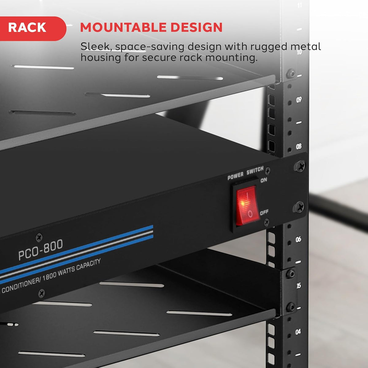 Pro 19'' Rack Mount 1800 Watt Power Conditioner with 8 Outlets