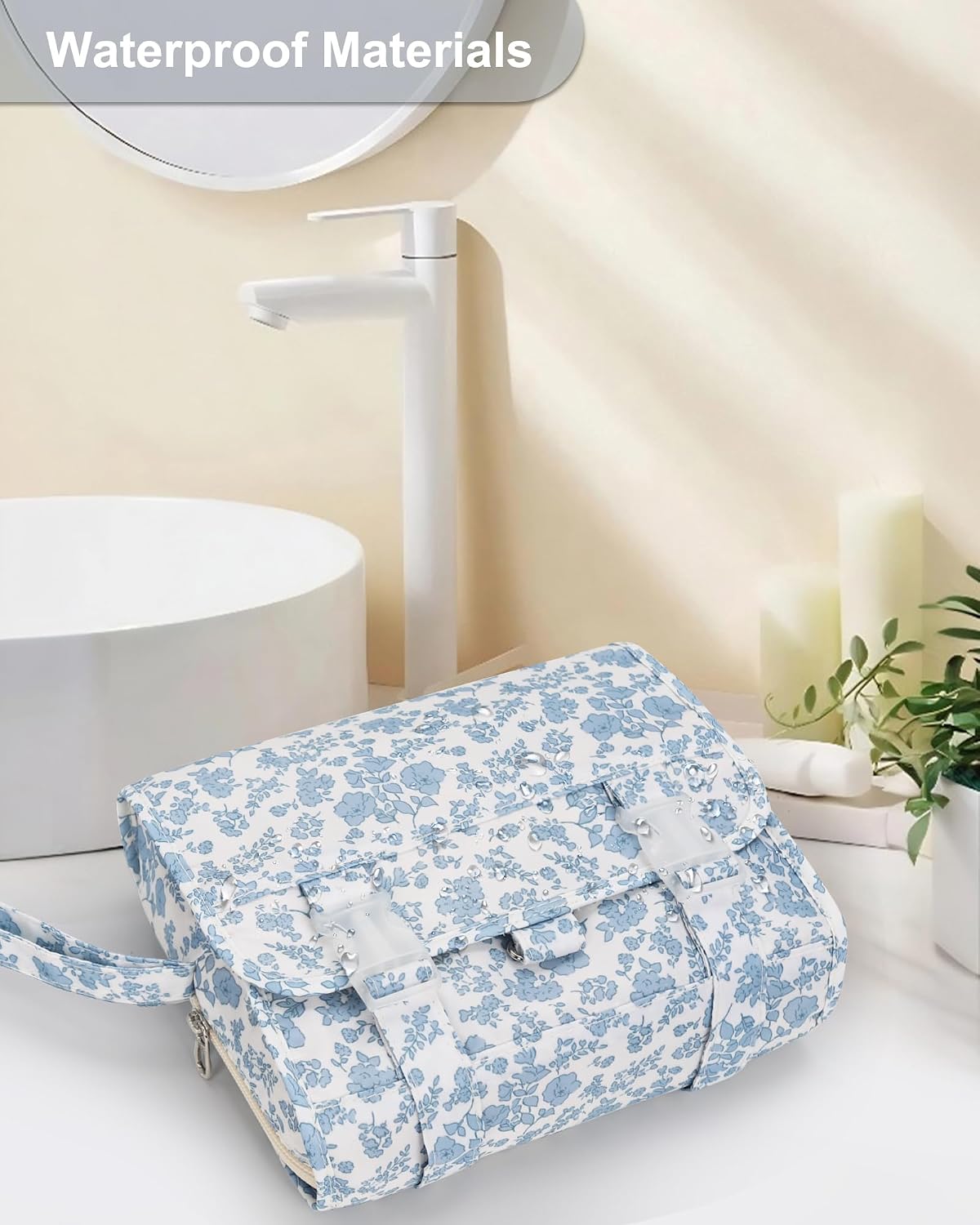 Small Hanging Toiletry Bag for Men and Women, Portable Hanging Organizer for Travel-Sized Shower Dopp Kit, Waterproof