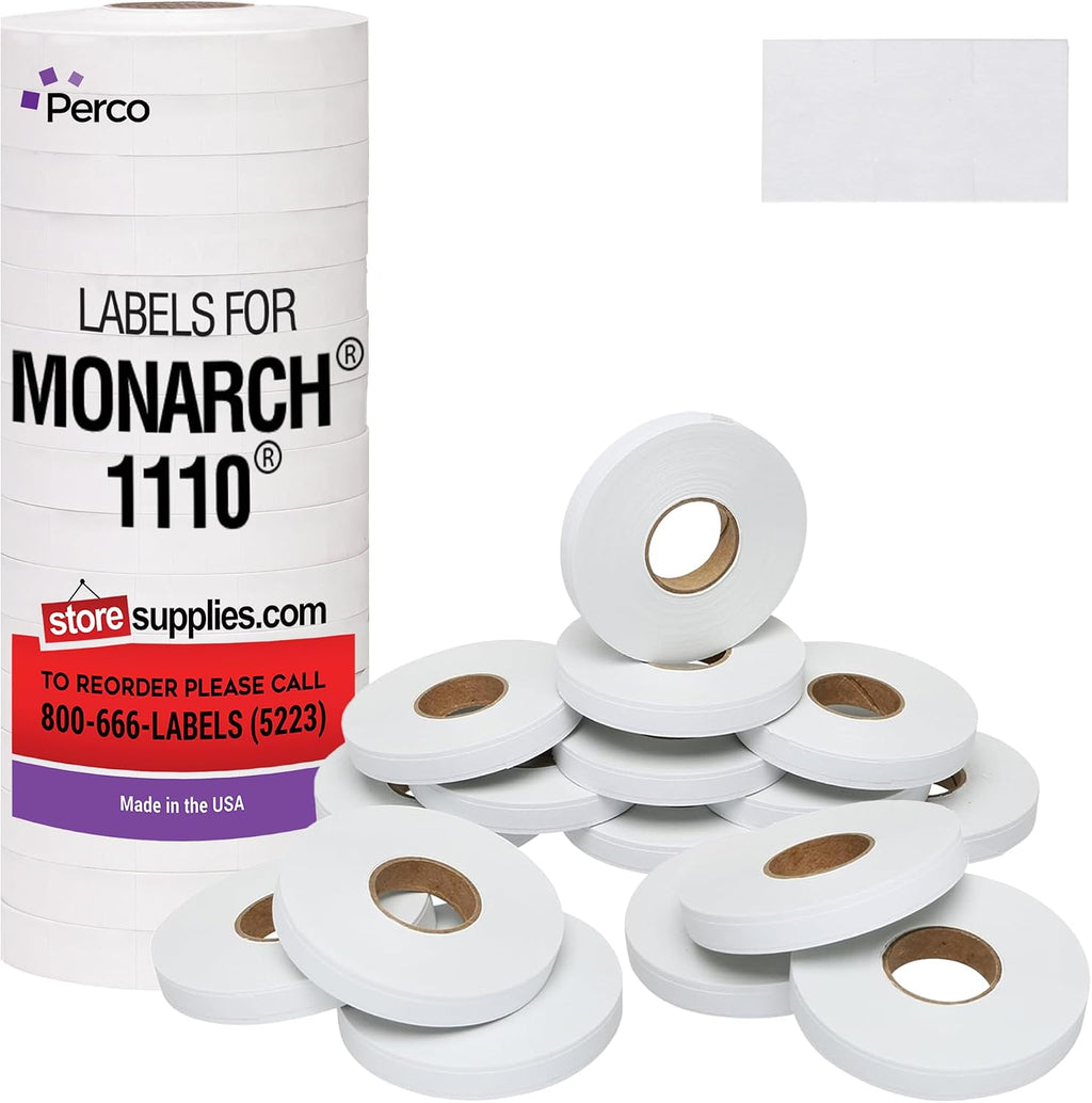Pricing Labels for Monarch 1110 White - 17,000 Labels w/ 16 Rolls Value Pack, 1 Sleeve - Made in USA