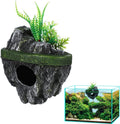 Floating Aquarium Decor, Fish Tank Decorated Rock for Betta Fish Guppies Goldfish Shrimps Hermit Crabs Realistic Rock