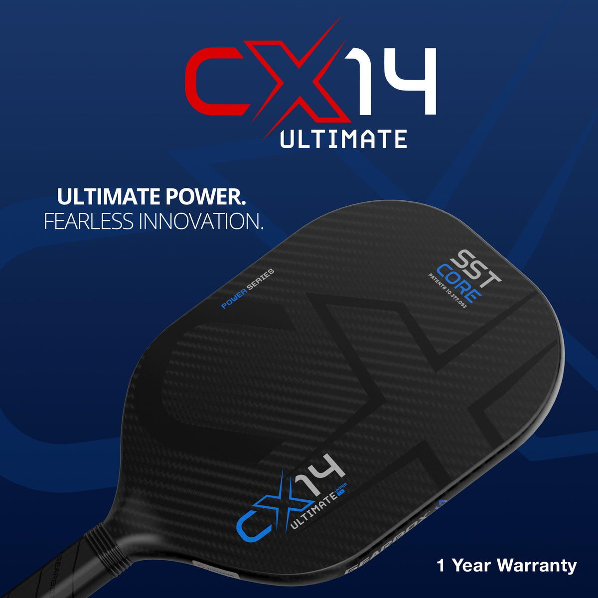 Gearbox CX14H Ultimate Power Hyper Pickleball Paddle | 3 5/8" Handle (Small)