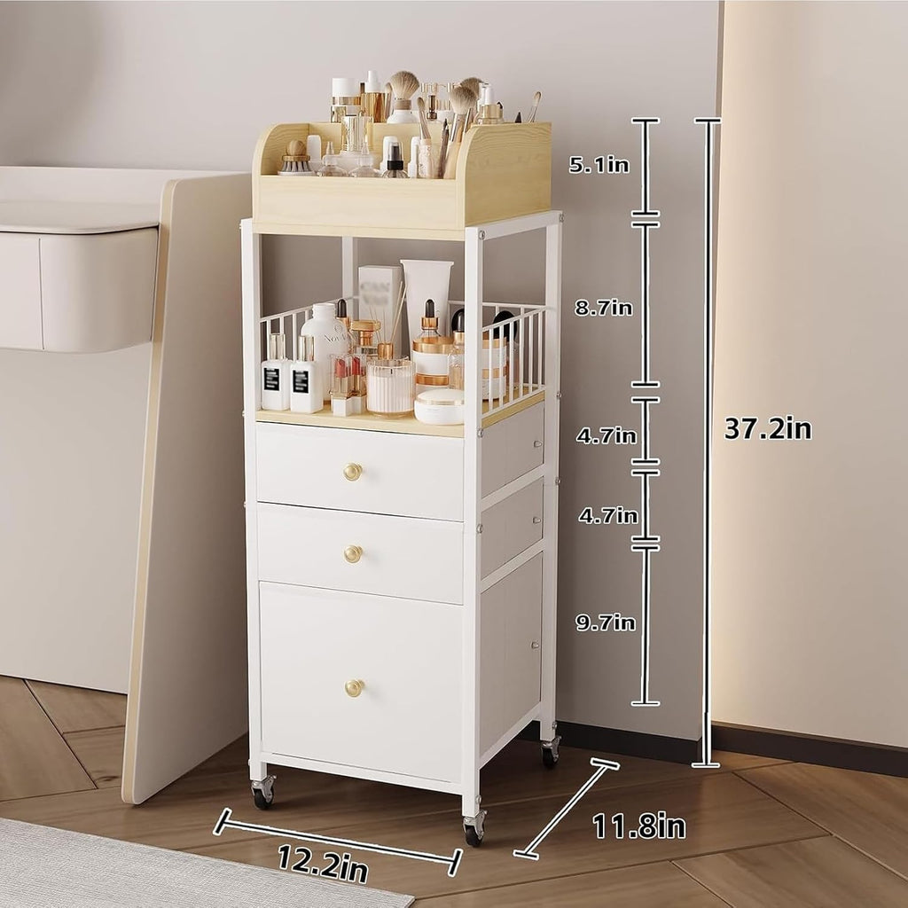 Makeup Organizer Cart with Drawers Rolling Makeup Cart for Bedroom