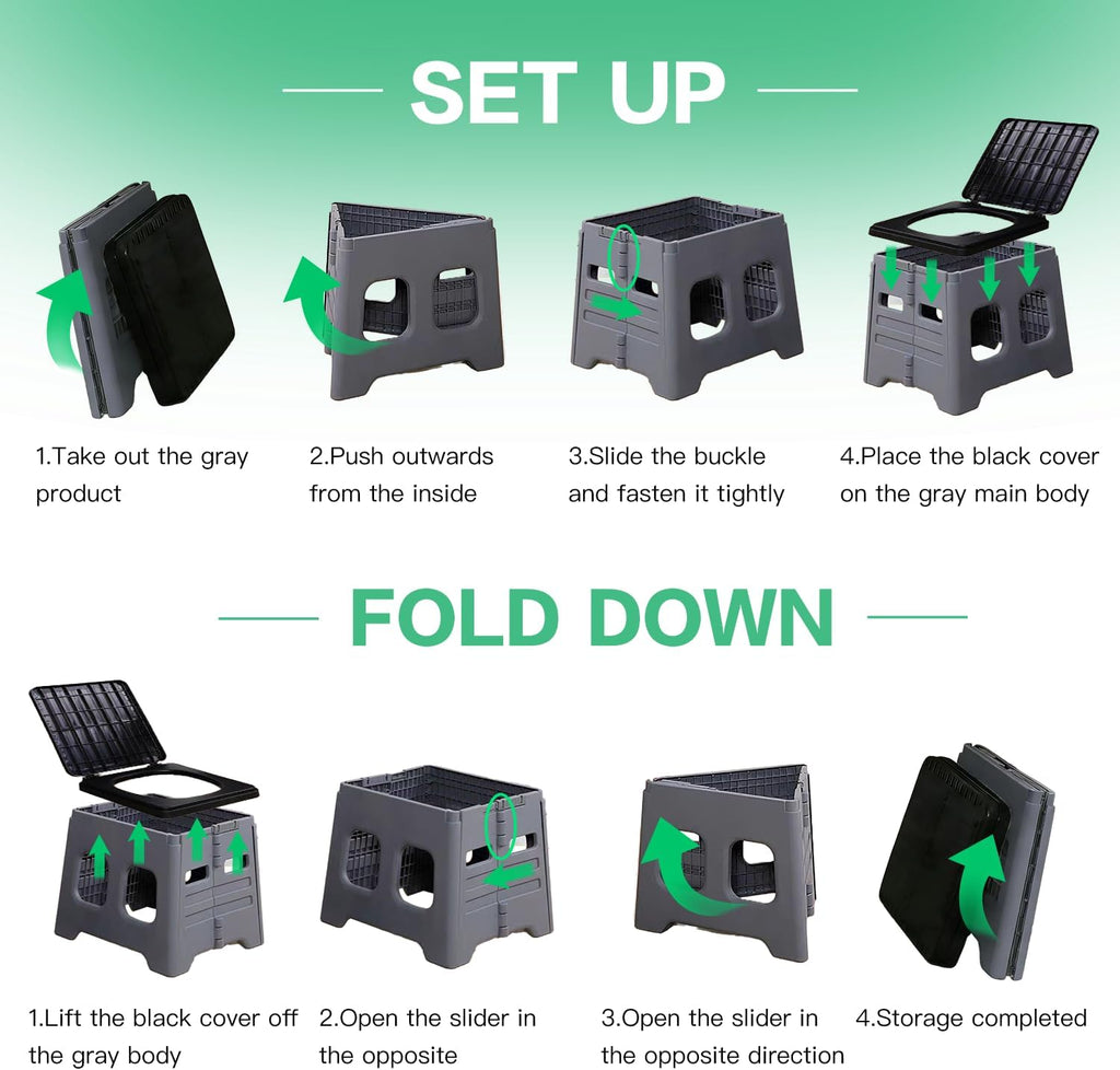 Portable Camping Toilet for Adults - Portable Folding Toilet with Lid,Travel Portable Potty for Adults,Porta Potty