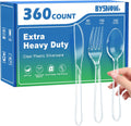 360 Count Extra Heavy Duty Plastic Silverware Disposable Plasticware