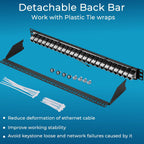 Patch Panel 24 Port Cat7 with Inline Keystone 10G Support, Coupler Patch Panel STP Shielded 19-Inch with Removable