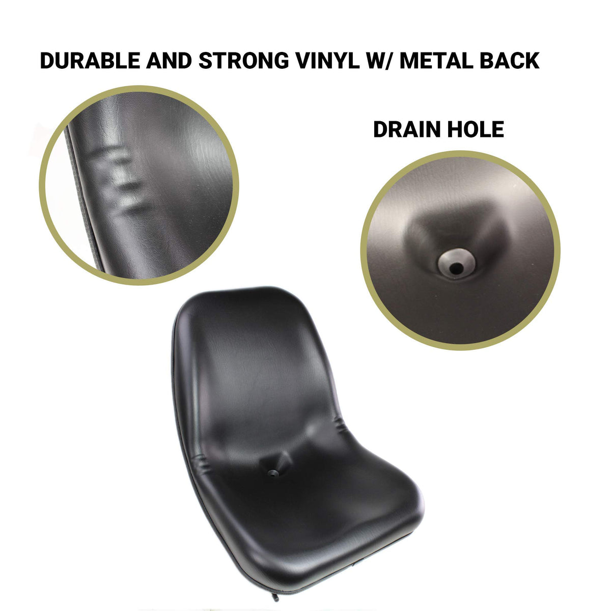 Eparts, Inc. E-6669135 DirectFit Black Vinyl Seat for Bobcat Skid Steers 963, 873, 751, 773, 653, 542, 742, S100, S130, S150, S160, +++