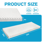 72 * 24 * 4 Inch Egg Crate Foam Padding Pressure-Relieving High-Density Upholstery Foam for Air Circulation Cuttable