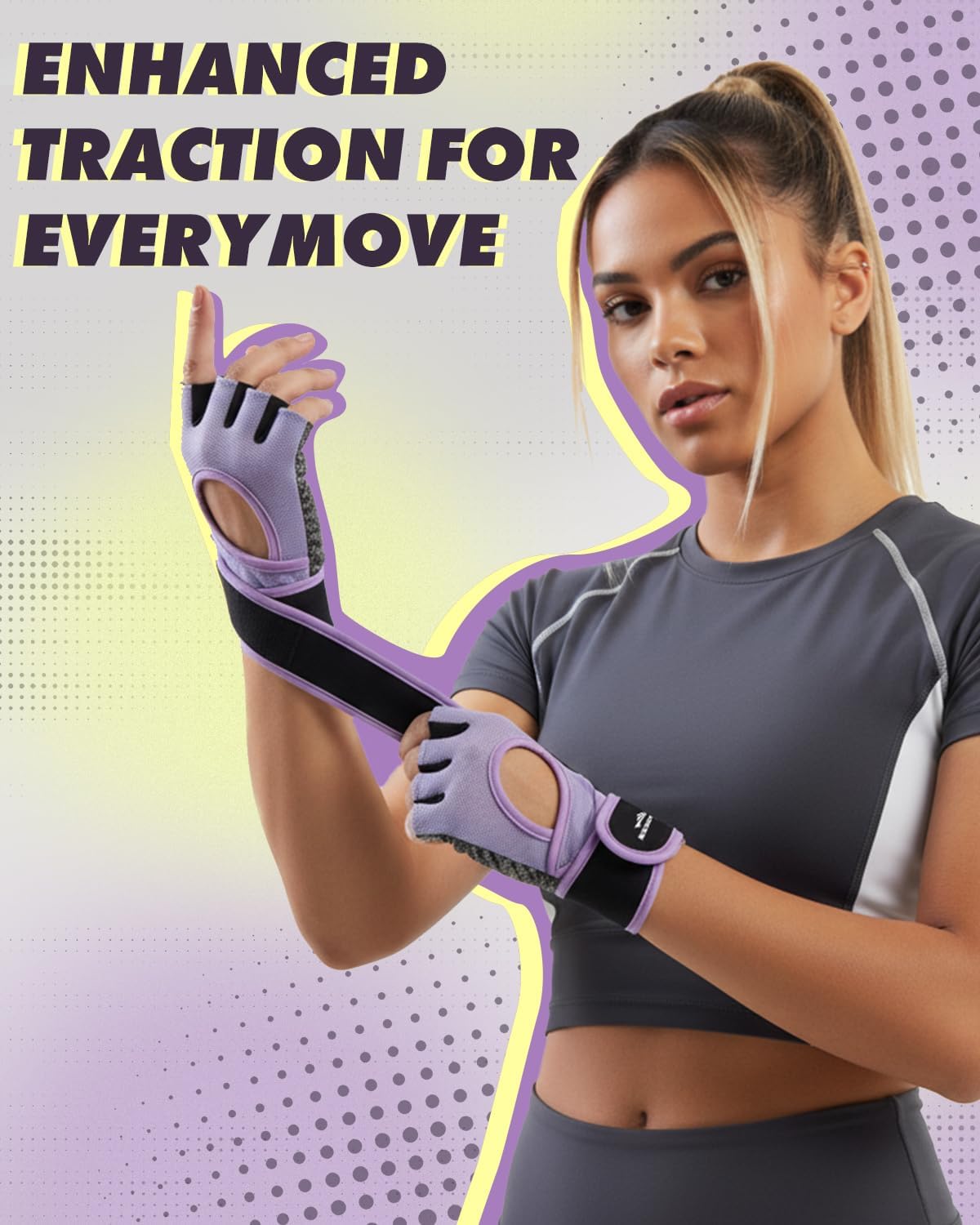 Weight Lifting Gloves for Women & Men, Wrist Support & Padded Palm | Gym Gloves with Silicone Grip, Breathable