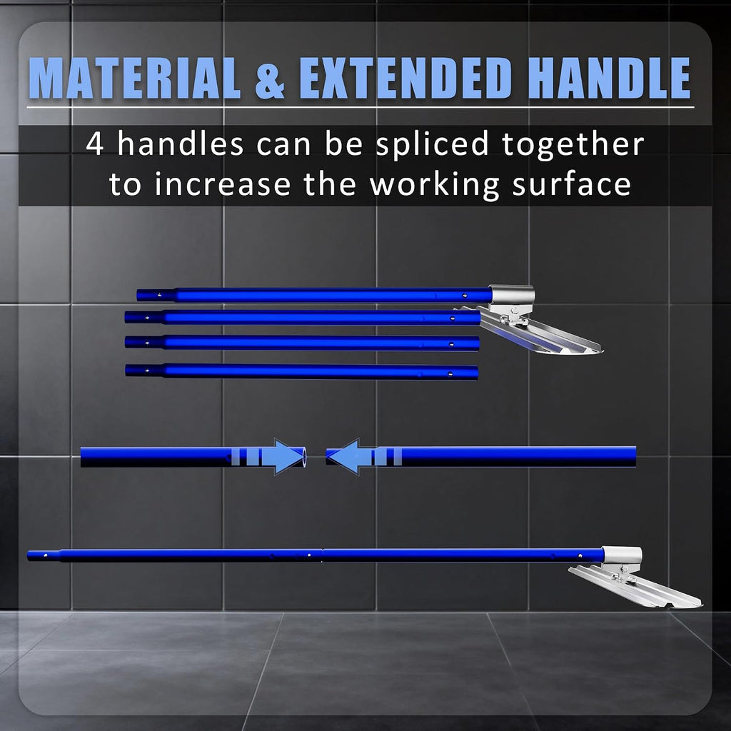 Bull Float Concrete Tools, 48"×8" Magnesium Aluminum Alloy Concrete Float | 4 Combinable Handles, Trowel, Concrete