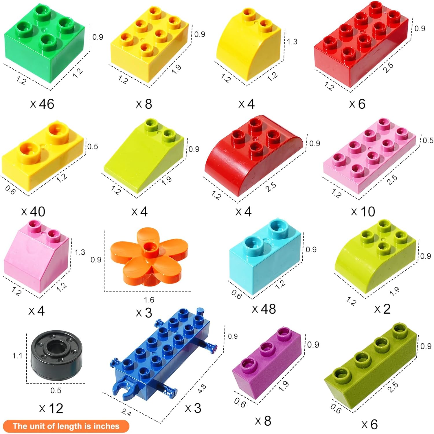 208 Piece Large Building Blocks Set - Classic Big Bricks Compatible with All Major Brands, STEM Educational Toys for