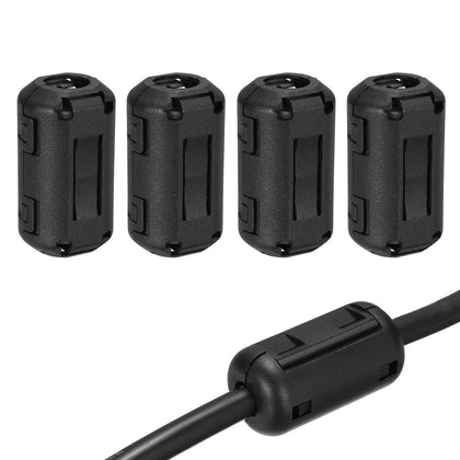 4Pcs Clip-on Ferrite Ring Core 9mm RFI EMI Noise Suppression