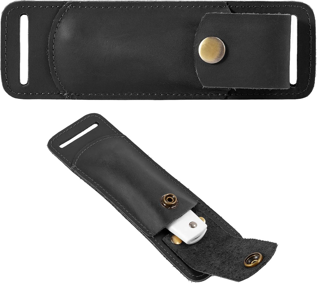 Knife Sheath,Belt Buckle Knife Sheath,Leather Knife Sheaths for Belt,Pocket Knife Folding EDC Belt Knife Holster,Open