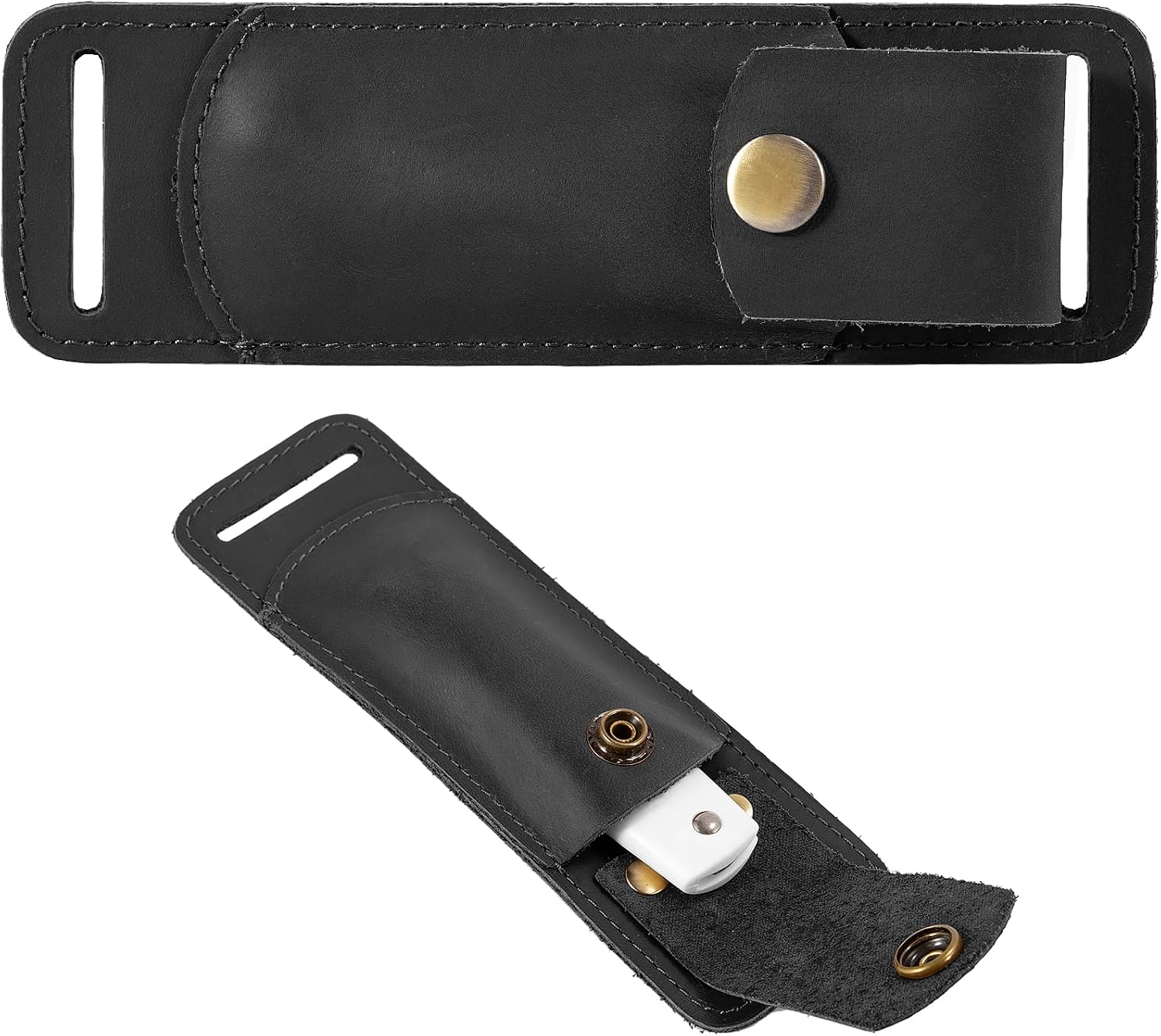 Knife Sheath,Belt Buckle Knife Sheath,Leather Knife Sheaths for Belt,Pocket Knife Folding EDC Belt Knife Holster,Open