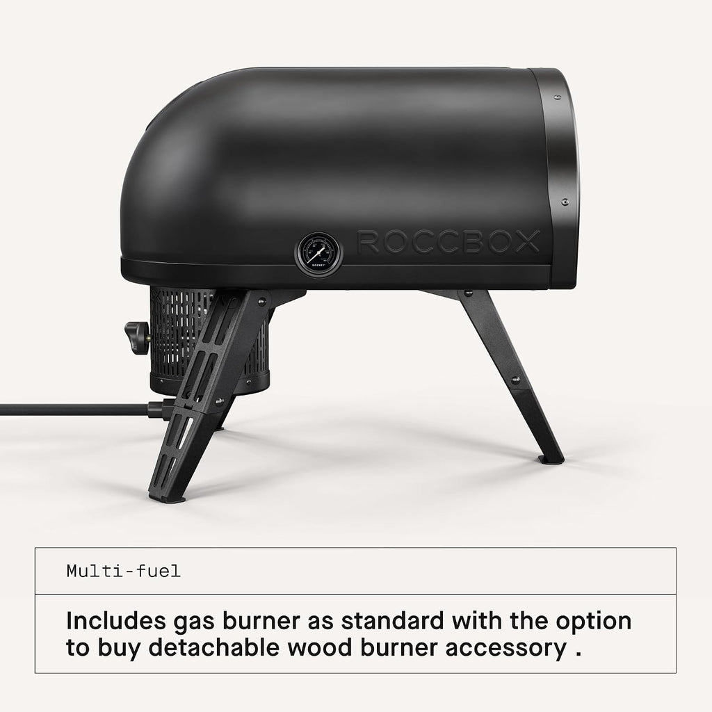 Roccbox Outdoor Pizza Oven, Portable, Gas & Wood Fired - Black