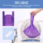 Commode Liners 60 Pack with Absorbent Powder Packs