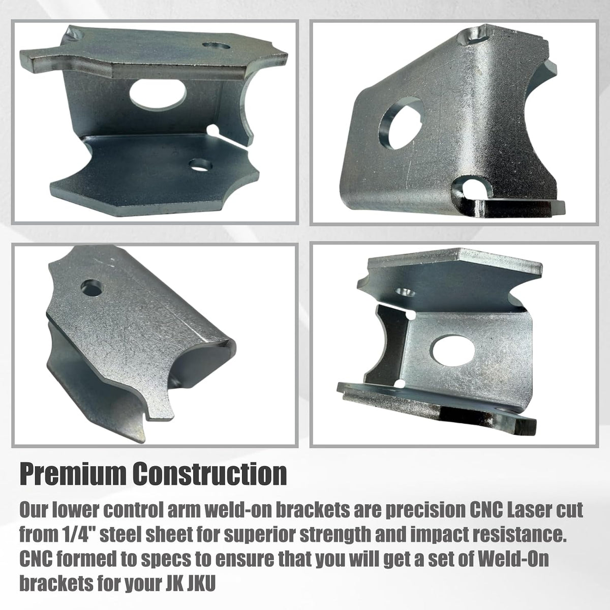 Weld-On Front Lower Control Arm Bracket for 2007-2018 Jeep Wrangler JK JKU