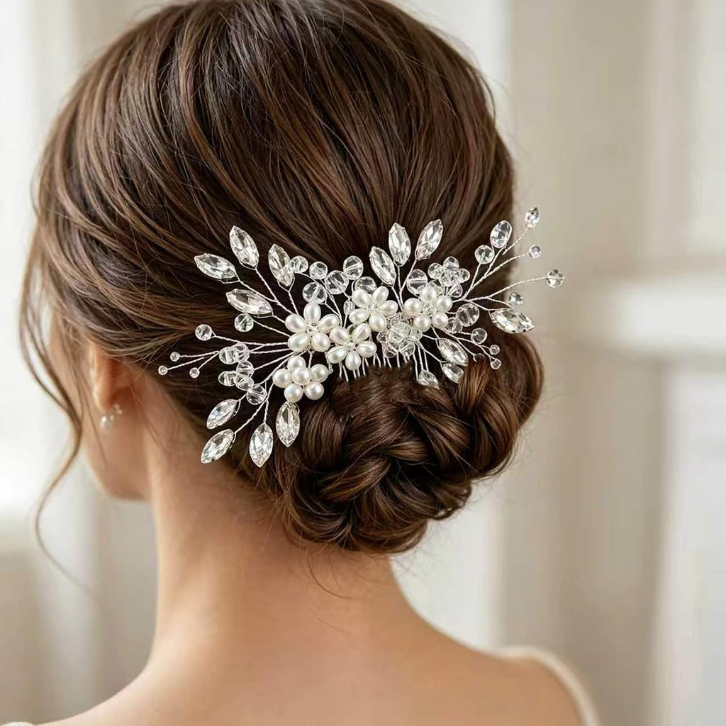 Wedding Hair Comb Pearl Crystal Bridal Hair Piece