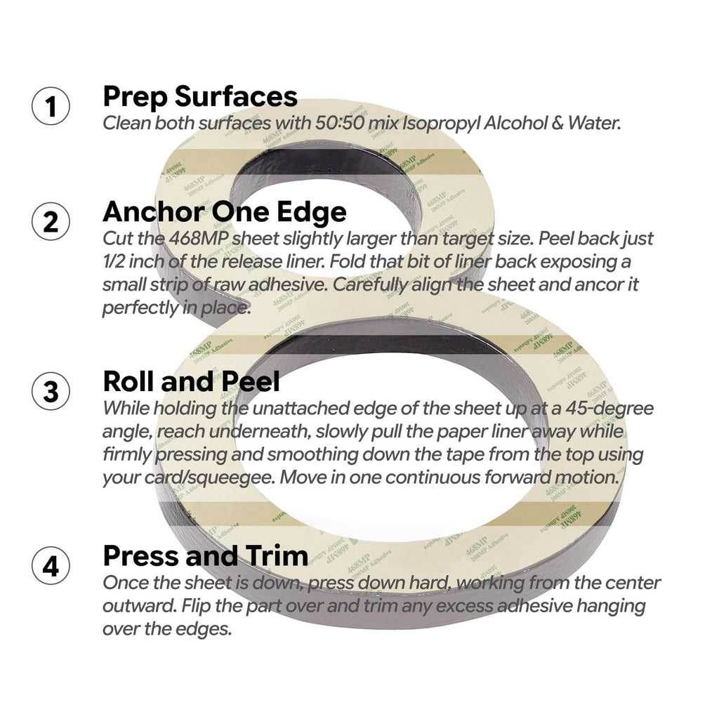 468MP Double Sided Adhesive Transfer Tape Sheets - 12 x 12 in