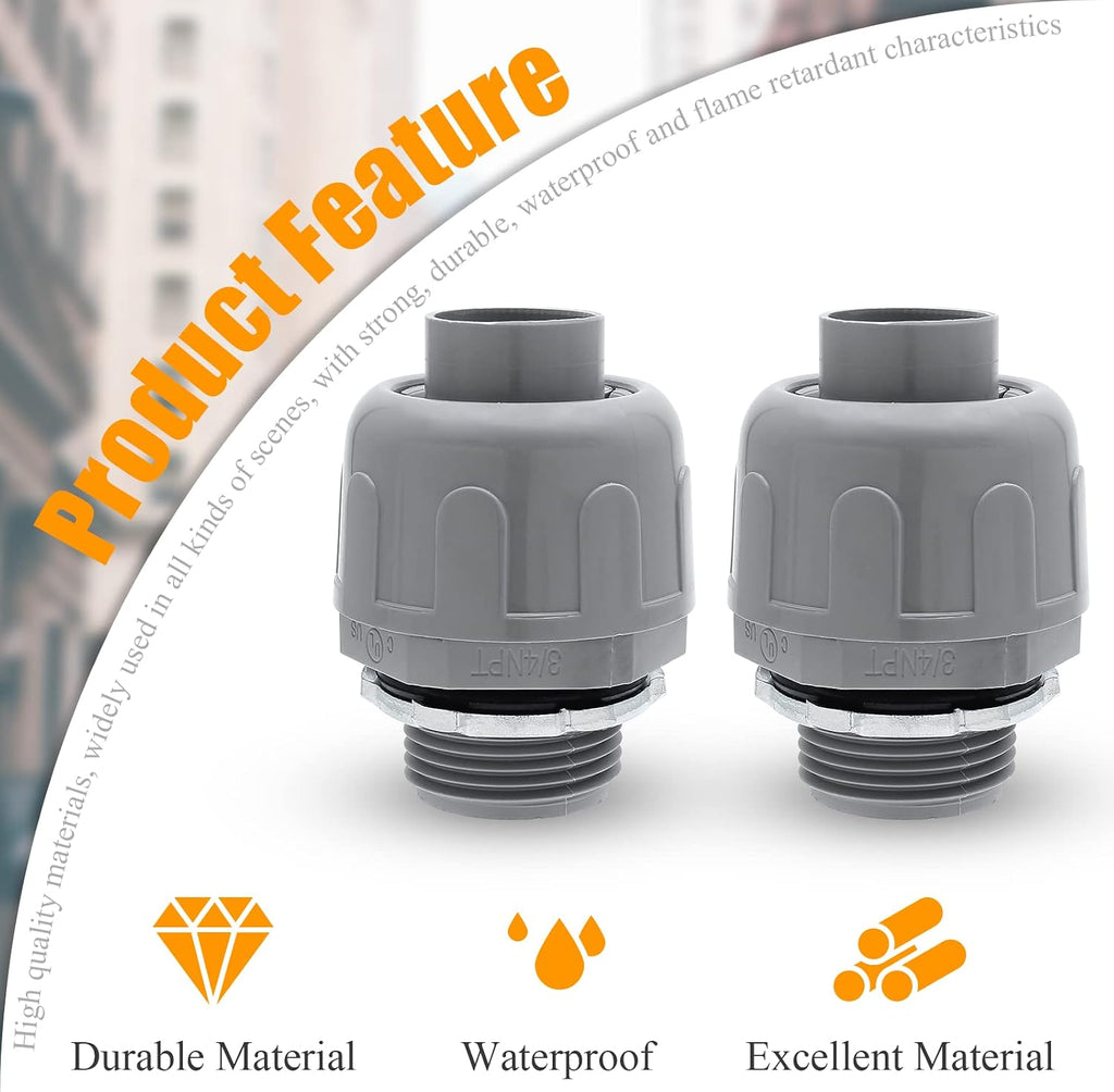 4Pcs NPT 3/4" 180D Electrical Conduit Connector Fittings