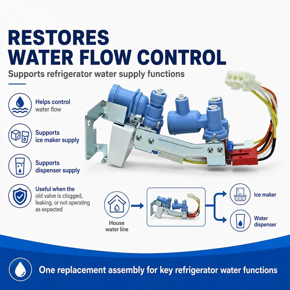 Priprilod Refrigerator Water Inlet Valve for GE GSS25GSHNCSS GSS25GMHKCES