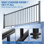 36in x 32ft Modular Aluminum Porch and Deck Railing Kit with 5 Post