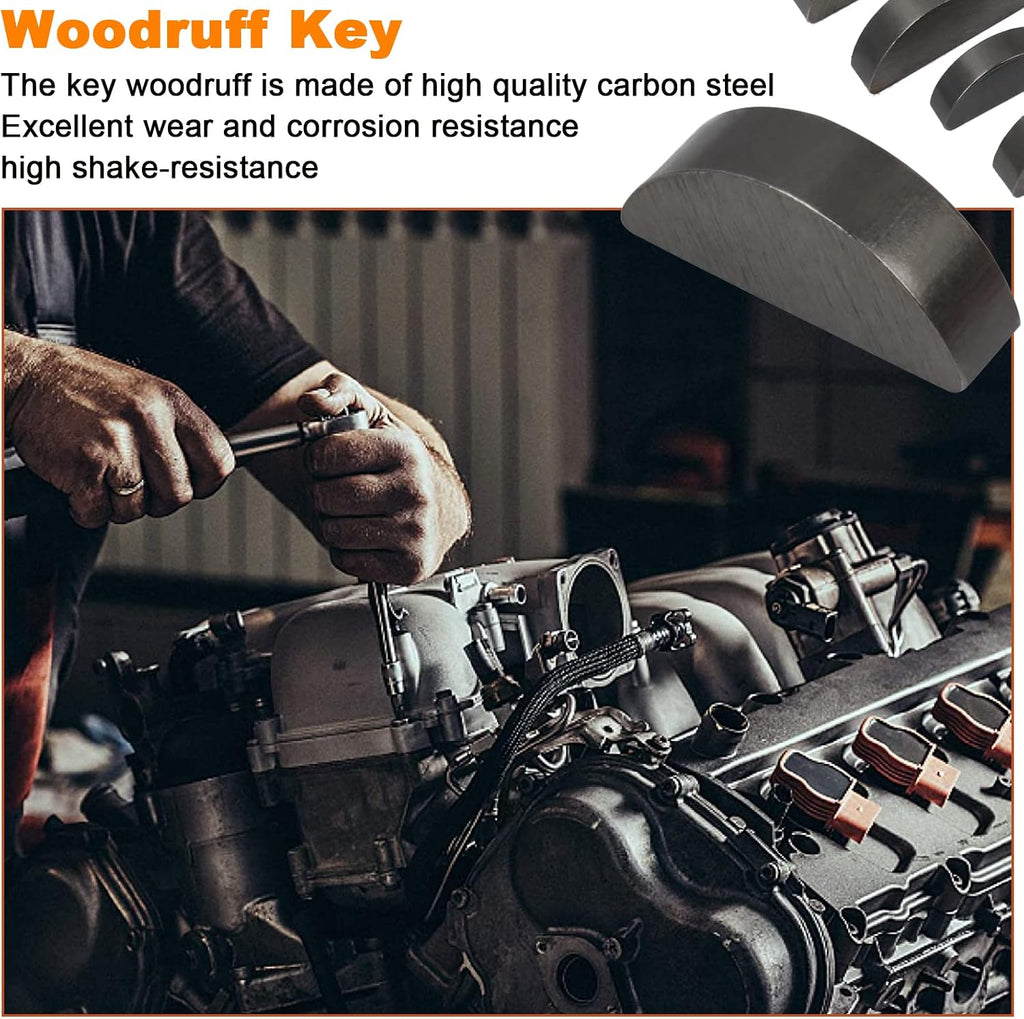 200PCS Metric Stainless Steel 15 Sizes Half Moon Woodruff Key Kit