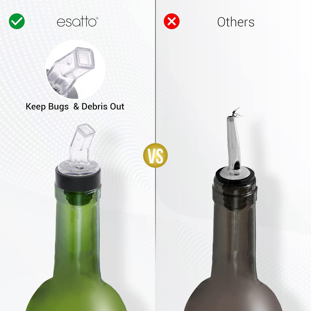 Screened Liquor Bottle Pourers, Built-in Filter Spout, 24 Pack