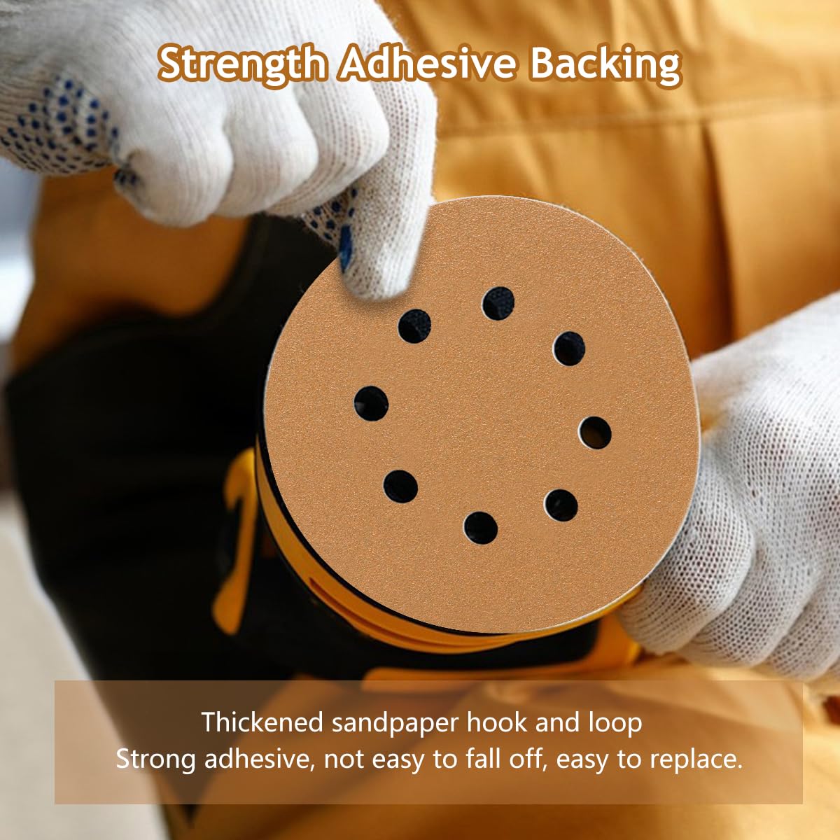 SUPBICCO 50 PCS 400 Grit 5 Inch 8 Hole Hook and Loop Sanding Discs