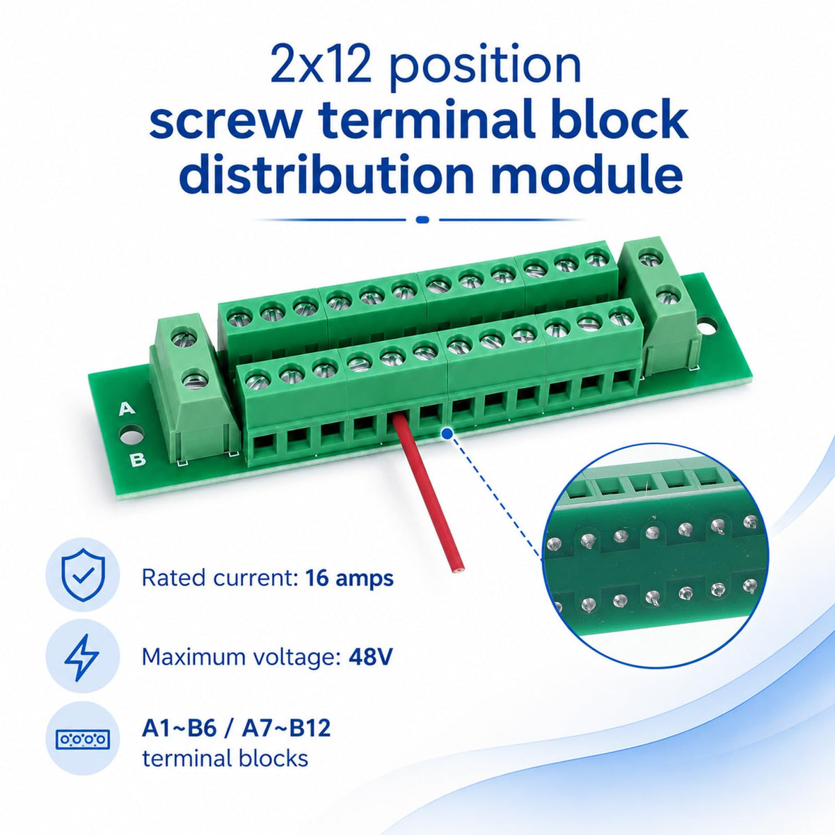 2x12 16amp Position Terminal Block Distribution Module