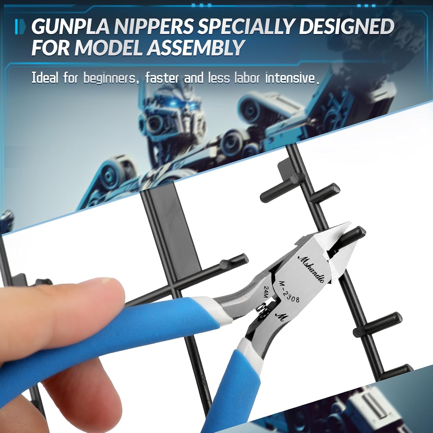 Model Nippers, mshandto 4.4" Thin Single Blade Sprue Cutter Hobby Nippers, Gundam Model Tools for Cutting Thin