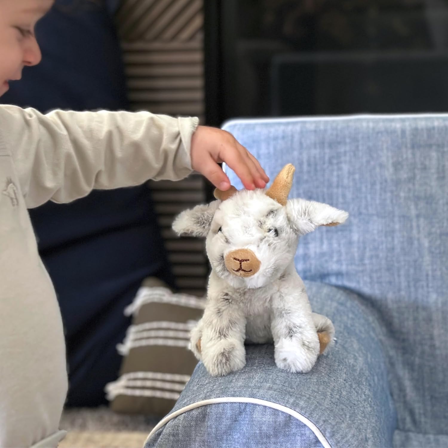 Goat Stuffed Animal Plushie, Gifts for Kids, Wild Onez Babiez Farm Animals, Goat Plush Toy 6 inches