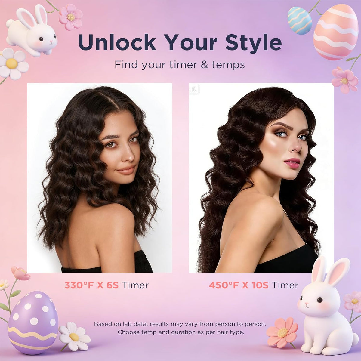 1 Inch Deep Wave Curling Iron Hair Crimper Waver Beach Waves | Memory Timer Hair Waver, Adjustable Temp Travel Dual
