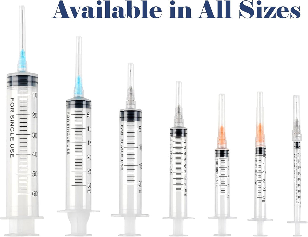 10ml 23G 38MM (1.5 in) Luer Lock Syringe with Needle, All Sizes -Pack of 30