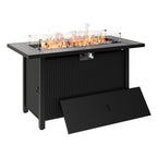 45 inch Propane Fire Pit Table for Outside Patio, Black