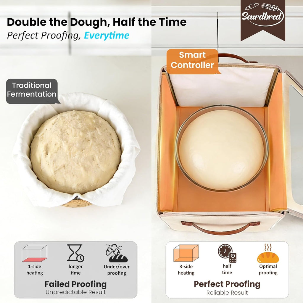 Extra Large Folding Bread Proofing Box, Dough Proofer 66-108°F Temp Control 1-48H Timer, Sourdough Starter Warmer