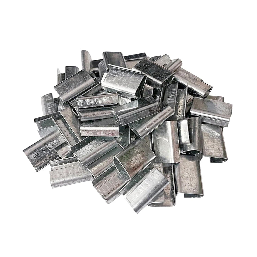 Open Serrated Strapping Seals for 5/8" Strap Width Polyester Poly Polypropylene Strap,Metal Clips for Firmly Securing