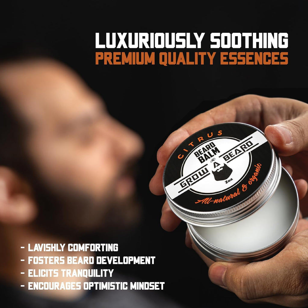 Beard Balm for Men, 2oz Sandalwood & 2oz Citrus Scent, w/Jojoba Oil & Shea Butter, Styling Cream for Men, Moisturizer