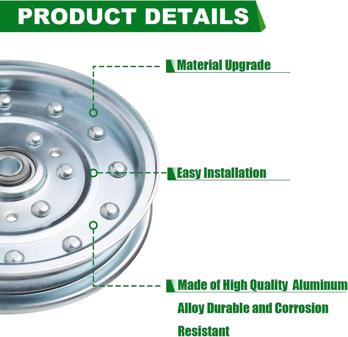 Flat Idler Pulley (5021976 5102831 5600184SM 5103800 5021976 5600184 5103800YP) Fits Ferris Snapper (3 Pack)