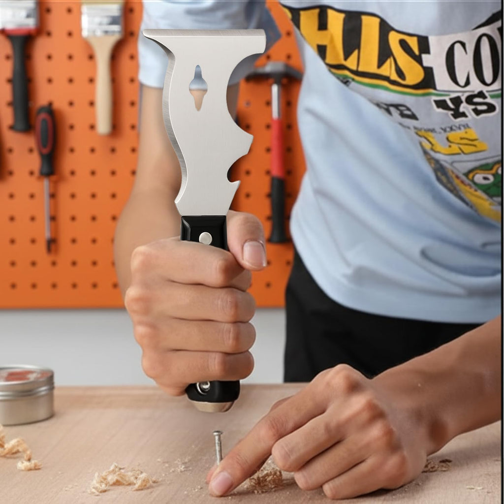 10-in-1 Paint Scraper and Painter’s Tool, Multi-Purpose Putty Knife & Spackle Scraper for Wood, Metal & Wall Repair