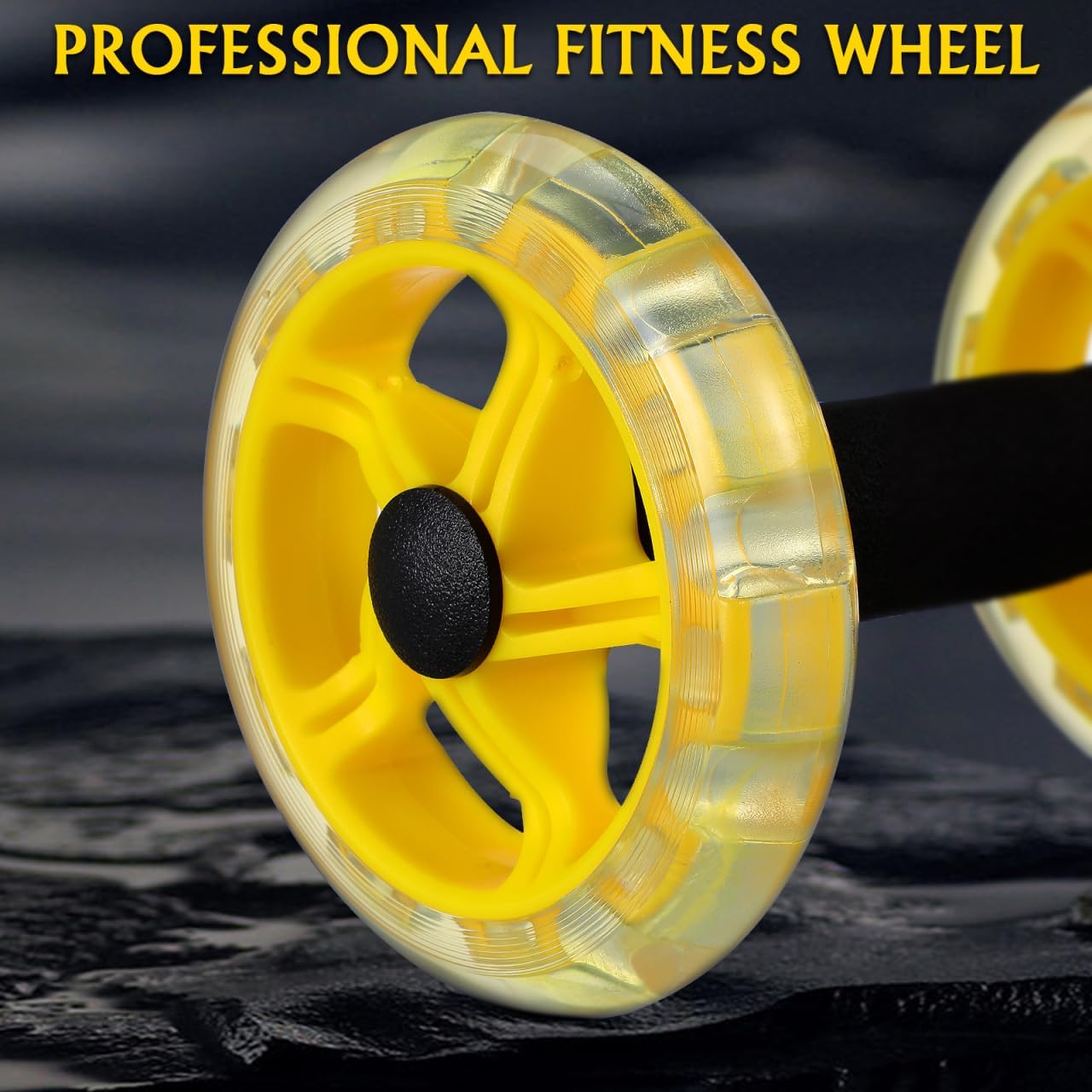 Dual Ab Roller Wheel Set for Core Workout, Portable Abdominal Exercise Equipment with Foam Grip for Home Gym