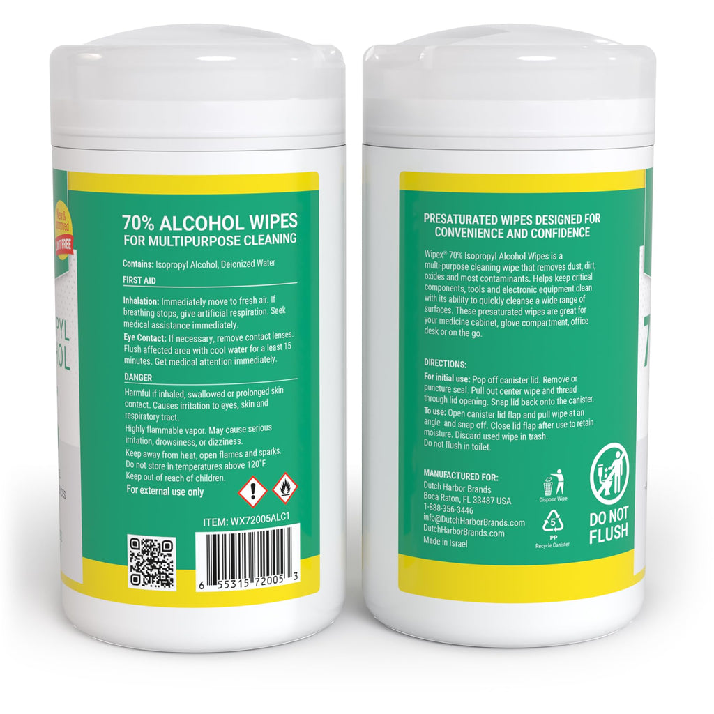 Alcohol Wipes for Electronics - Tech Wipes with 70% Isopropyl Alcohol - Equipment Cleaning for Computers, iPhones and