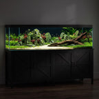180-200 Gallon Fish Tank Stand with Power Outlet & Cabinet, Black