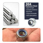 160 Pcs Metric Lock Nuts Kit, M3 M4 M5 M6 M8 M10 M12 Hardware Nuts