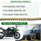 Gold 420 X-Ring Chain 104 Links - Universal Fit for Kawasaki, Yamaha
