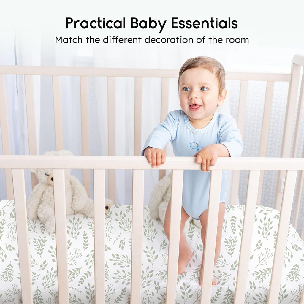 Baby Crib Sheets for Boys Girls, Fitted Crib Sheet 2 Pack for Standard Crib and Toddler Mattress, Super Soft