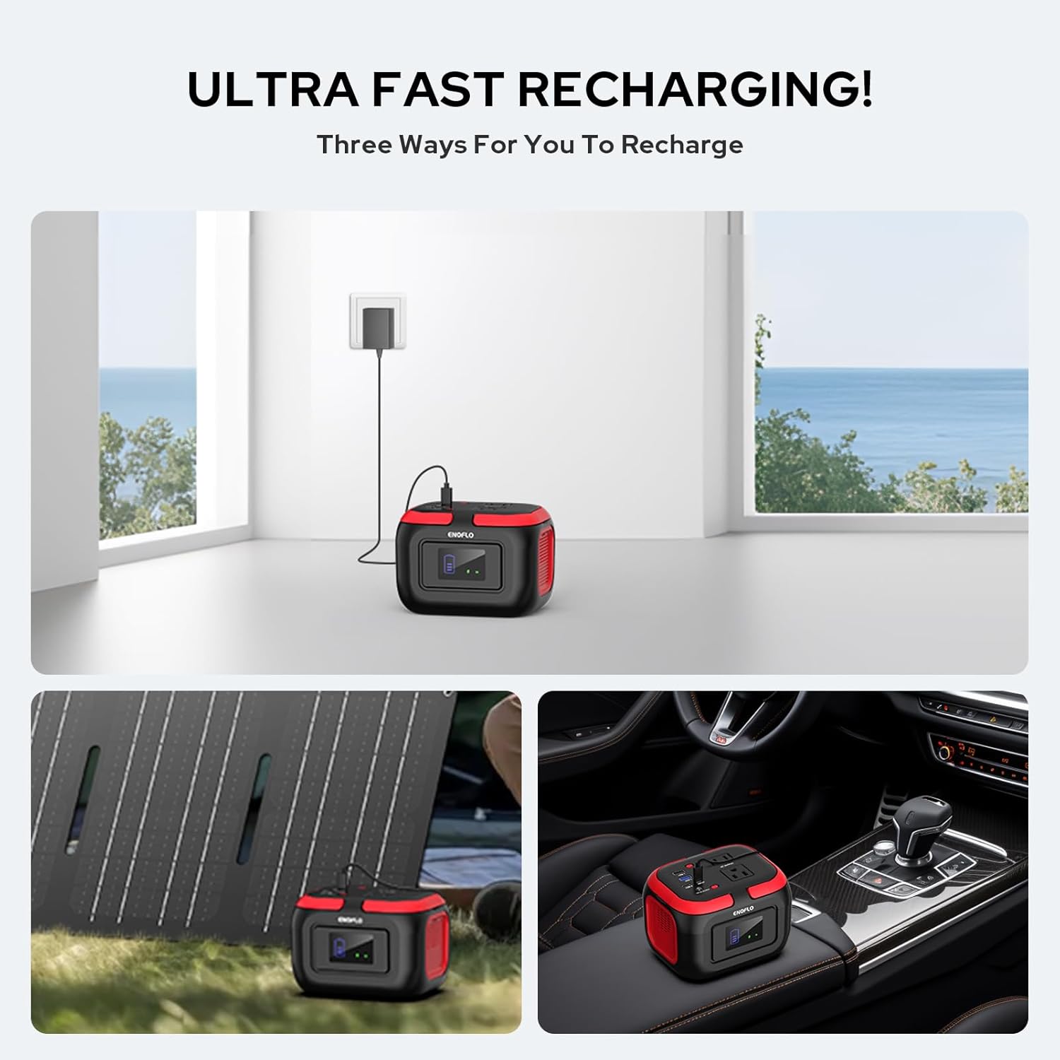 Portable Power Station, 97.68Wh Solar Generator, Lithium Battery Power with 110V AC 120W Peak Socket/DC/USB QC3.0/LED